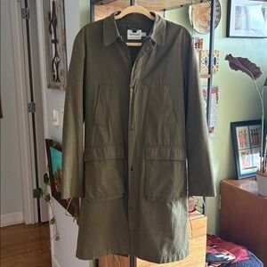 Topman Khaki Green Long Coat